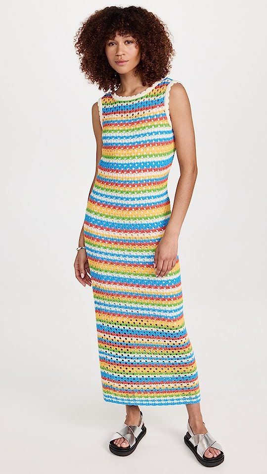 Bunty Blue Crochet Knit Dress | Shopbop