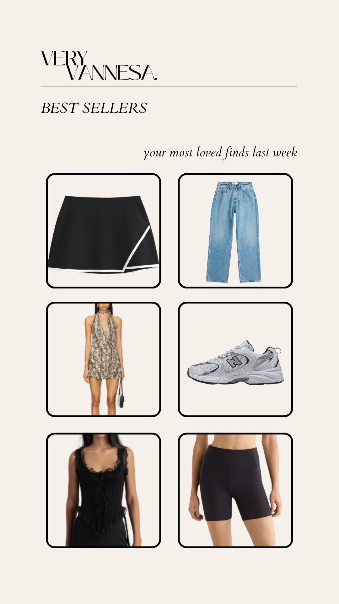 Your faves last week 
Active skort 
Baggy jeans 
Snakeprint dress 
New balance sneakers 
Lace trim tank 
Biker shorts 

#LTKSeasonal #LTKSpringSale #LTKActive