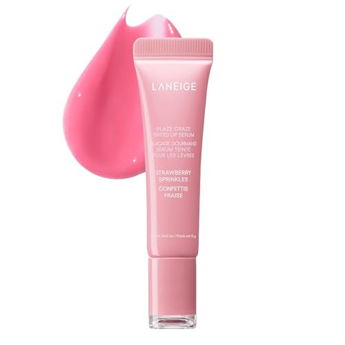LANEIGE Glaze Craze Tinted Lip Serum, Strawberry Sprinkles: Hydrating Serum for Glossy,Nourished Lips with Plumping Polypeptides,0.42 oz | Amazon (US)
