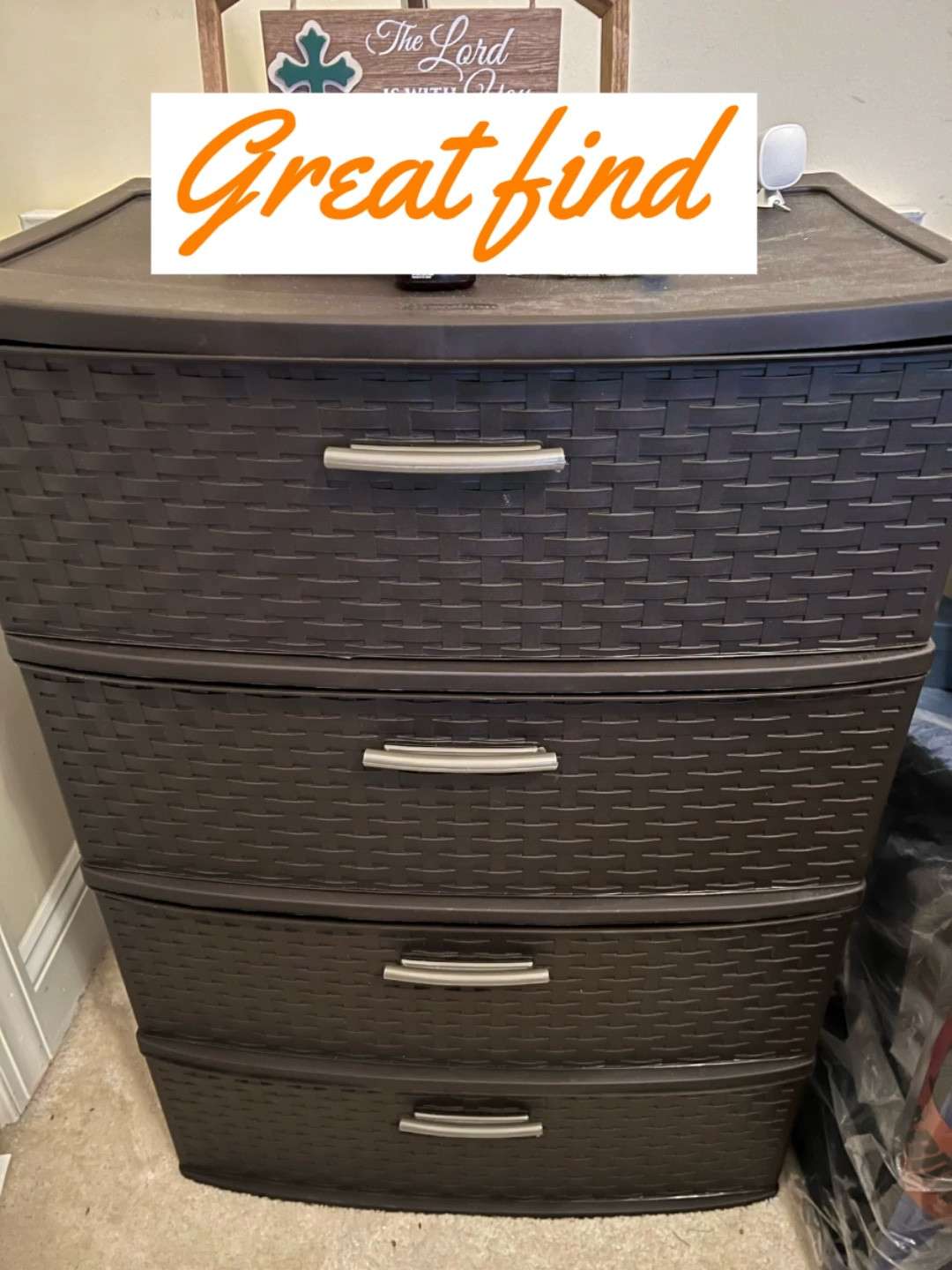 This dresser is made of plastic but stand up strong. The chest of drawers in espresso color .

#LTKfindsunder50 #LTKhome #LTKVideo