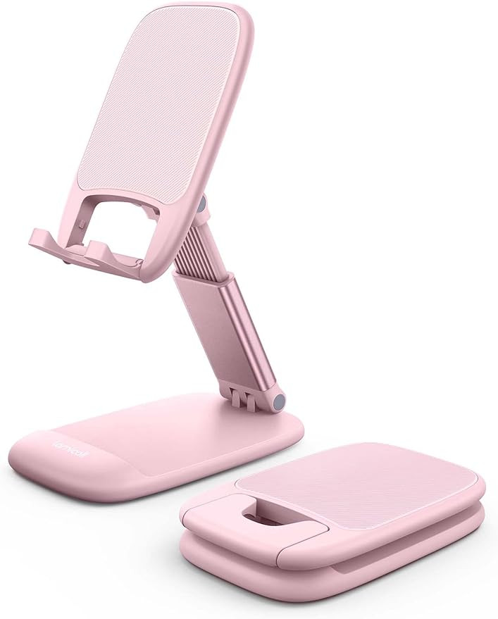 Lamicall Pink Phone Holder, Desk Accessories - Rose Gold Pink Office Cell Phone Holder, Desktop, ... | Amazon (US)