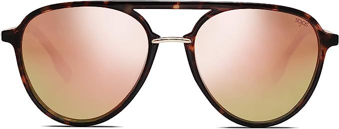 SOJOS Oversized Polarized Sunglasses for Women Men Aviator Ladies Shades Large Frame SJ2078 | Amazon (US)