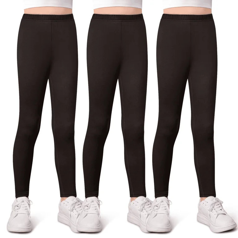 Sweet Hearts 3-Pack Girls Leggings- Elastic Waist Soft Leggings for Girls Clothes Made in USA | Walmart (US)