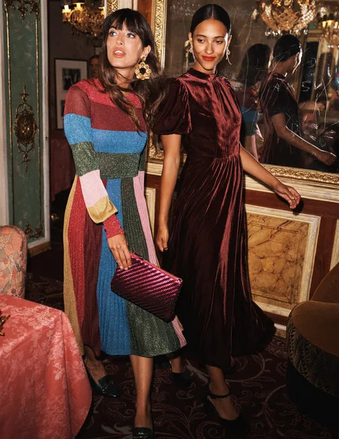 Ribbed Metallic Party Dress | Boden (US)