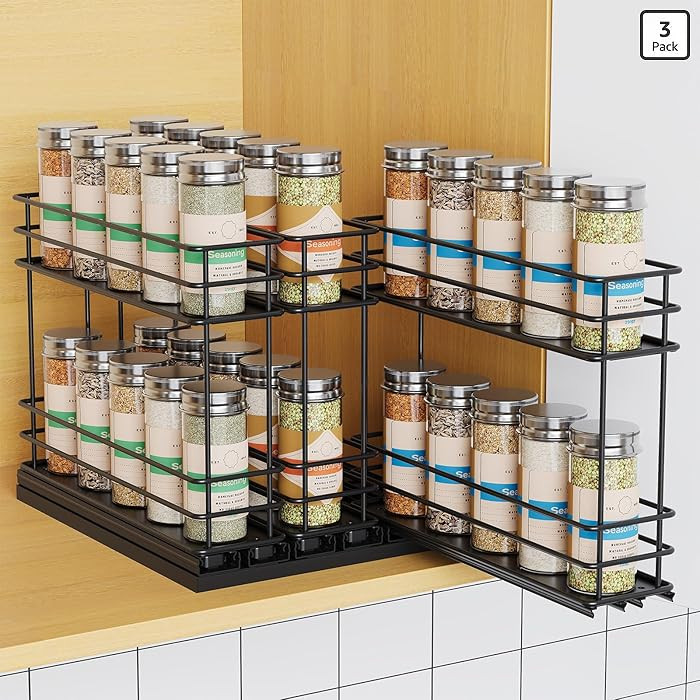 Mystozer Pull Out Spice Rack Organizer for Cabinet, Slide Out Spice Racks, Easy to Install Spice ... | Amazon (US)