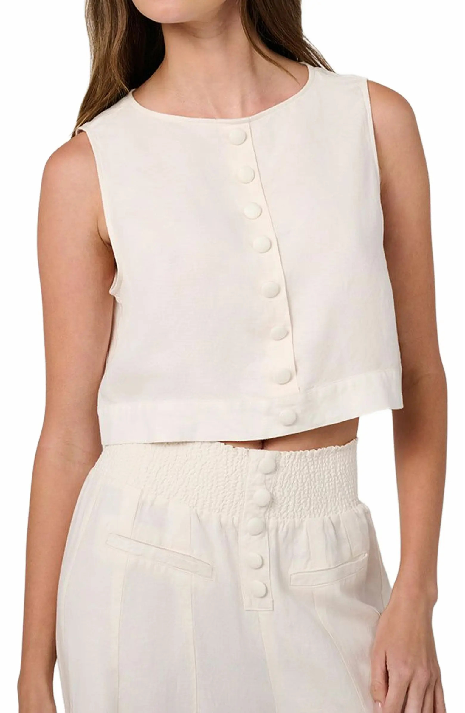 WeWoreWhat Boxy Linen Boatneck Top | Nordstrom | Nordstrom