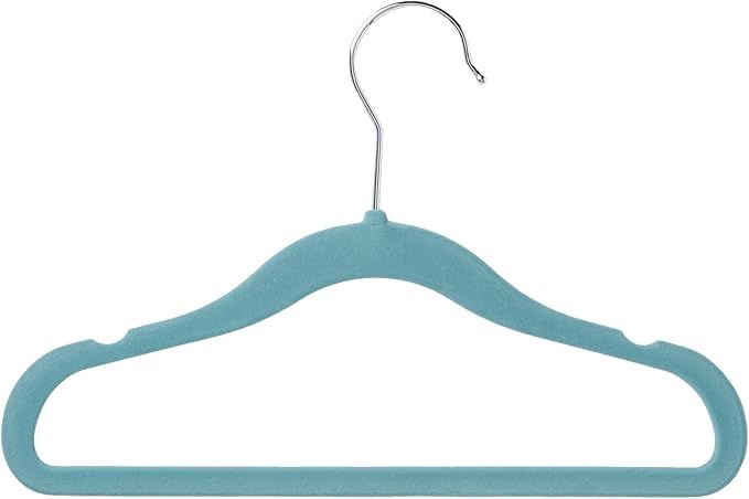 Amazon Basics Kids Velvet, Non-Slip Clothes Hangers, Blue - Pack of 30 | Amazon (US)