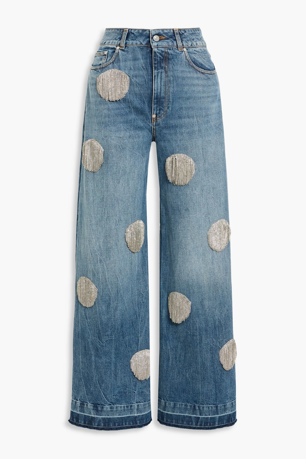 Crystal-embellished high-rise wide-leg jeans | The Outnet (US and CA)