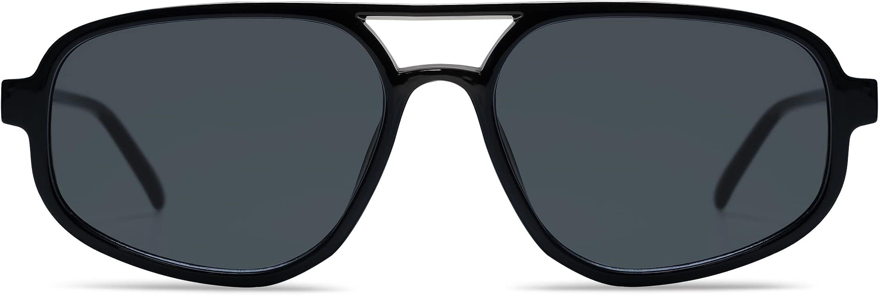 SOJOS Aviator Sunglasses for Women & Men, Retro, Double Bridge, Trendy lightweight, 90s Shades SJ224 | Amazon (US)