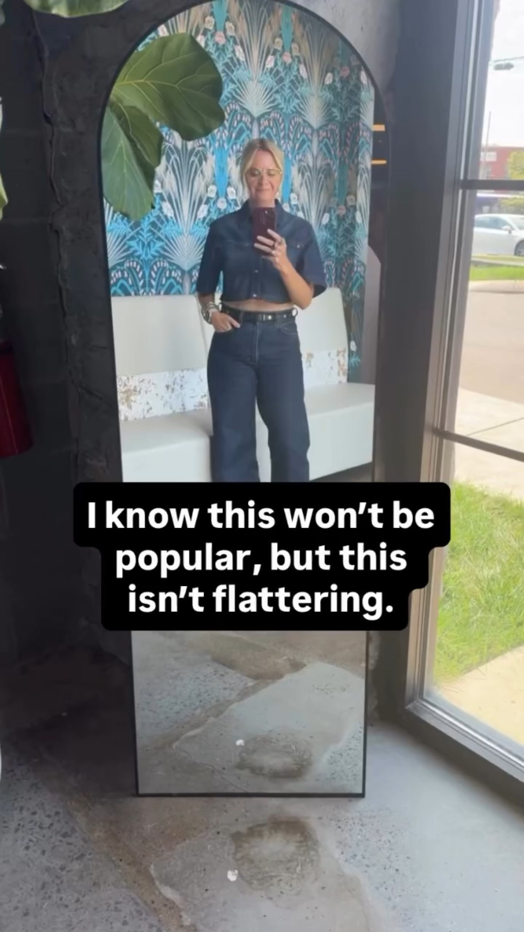 I know this feels counterintuitive — but longer, shapeless tops usually do the opposite of what you want them to do.