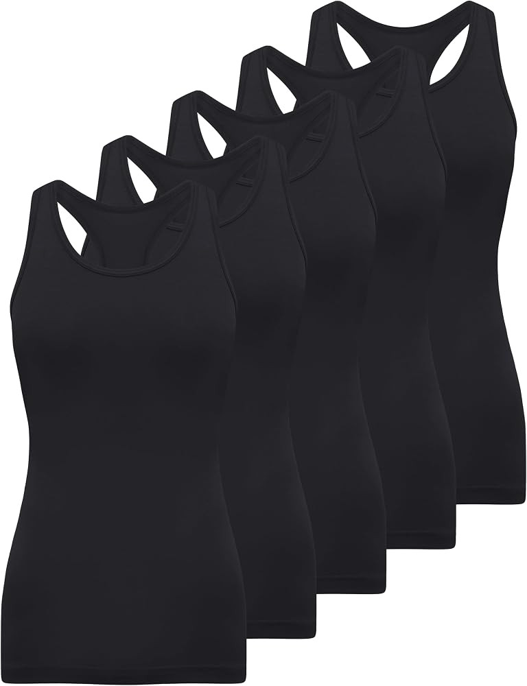 BQTQ 5 Pack Racerback Tank Tops for Women Sleeveless Workout Tank Top Ladies Undershirts | Amazon (US)