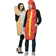 Rasta Imposta Hot Dog and Bun Couples Costume, Packaged Together Tan | Amazon (US)
