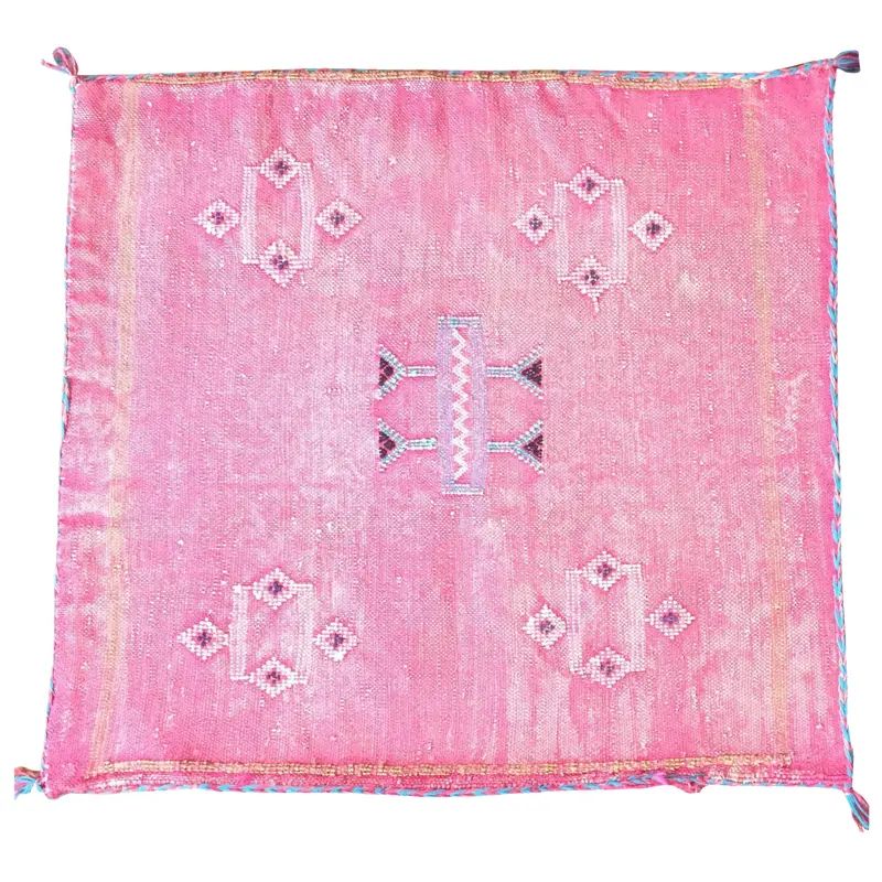 Pink Cactus Silk Moroccan Kilim Pillow Cover | Chairish