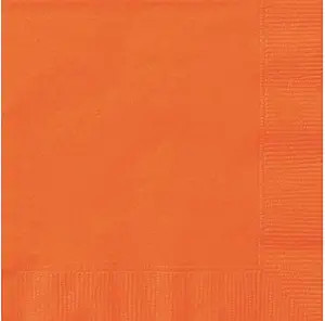 Unique Solid Paper Luncheon Napkins, 6.5" x 6.5", Pumpkin Orange | Amazon (US)