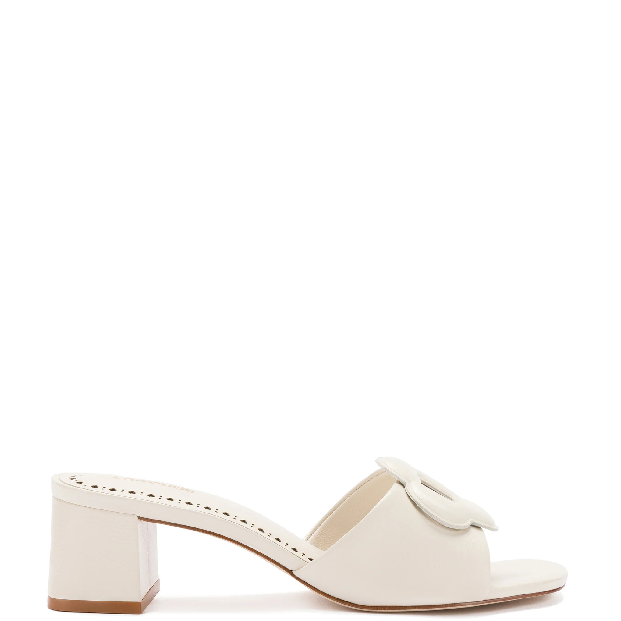 Flora Mule In Ivory Leather | Larroude