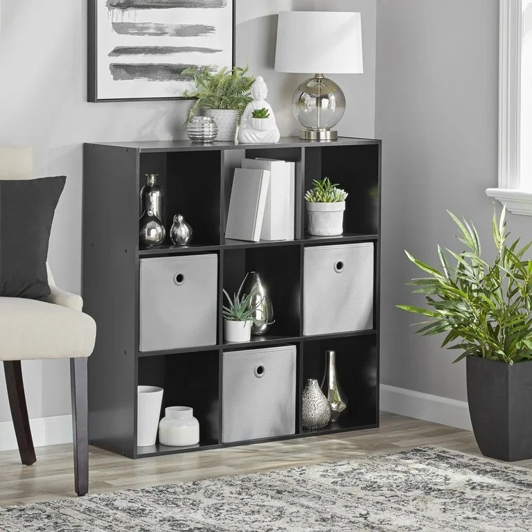 Mainstays 11" 9-Cube Storage Organizer, Black - Walmart.com | Walmart (US)
