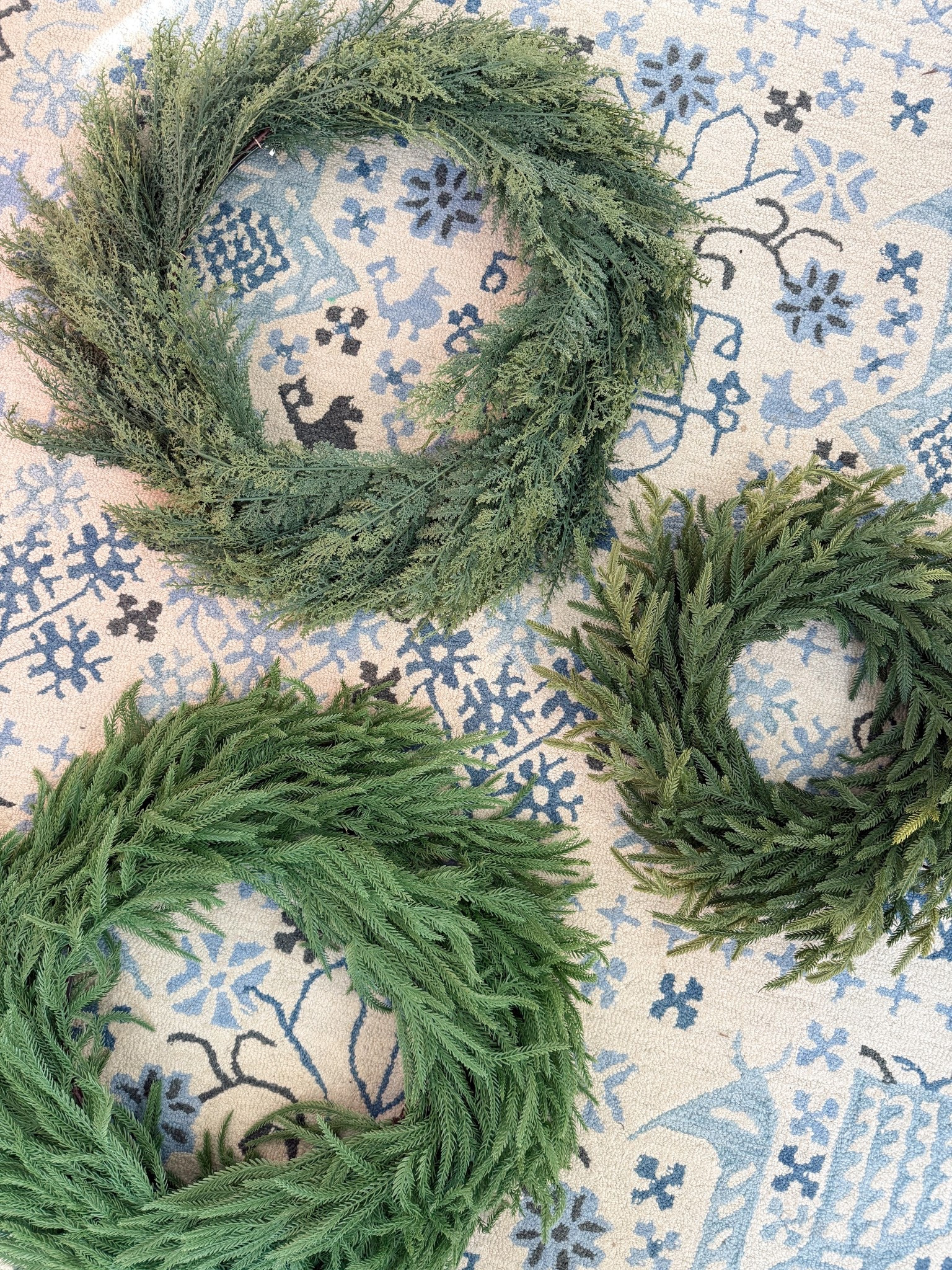 Christmas wreaths come in all sizes and colors. 
I ordered these three to compare. 
My favorite was the top - cypress 30”! 

#LTKFindsUnder100 #LTKHome #LTKHoliday