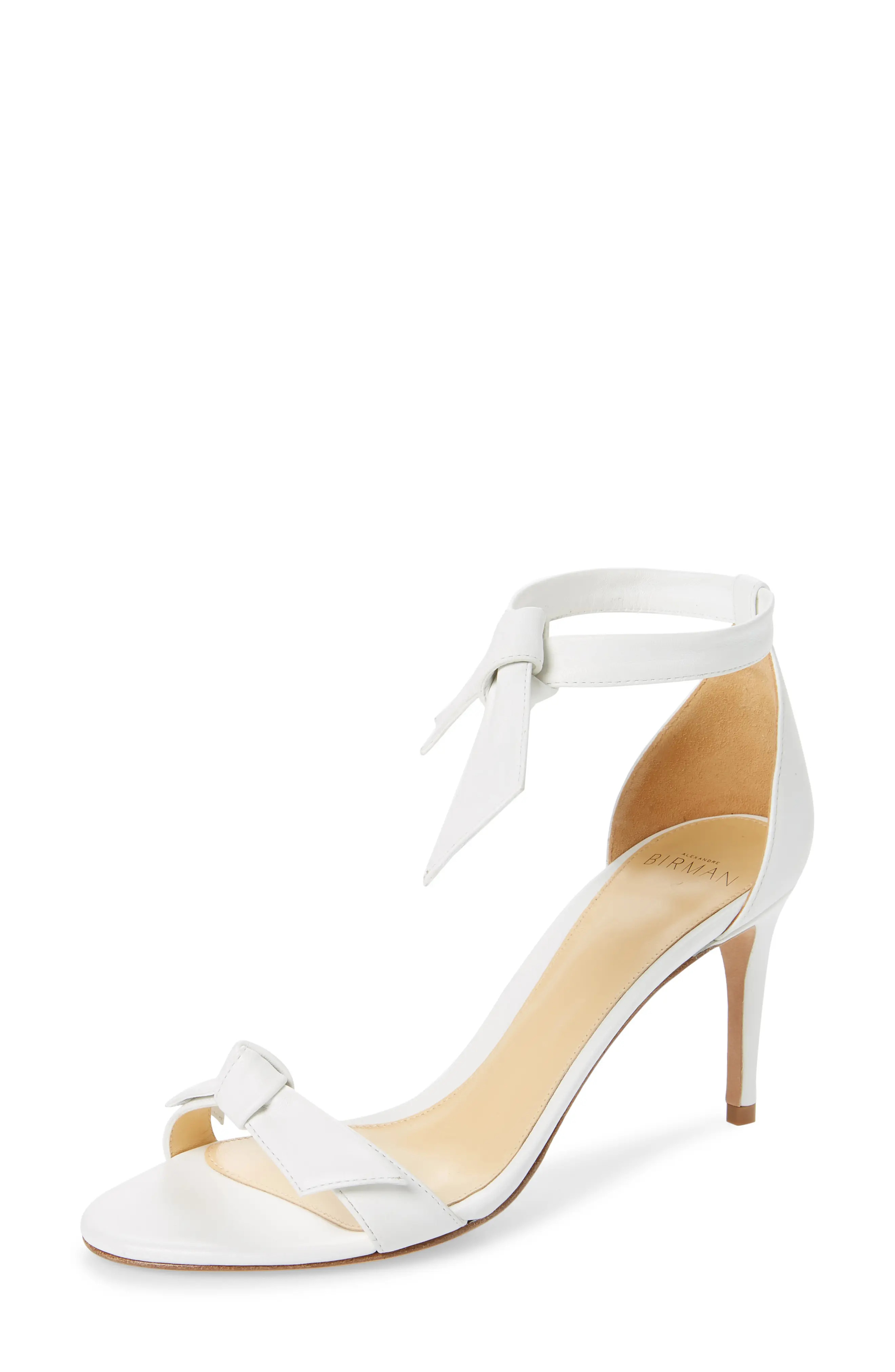 Alexandre Birman Clarita Ankle Tie Sandal in White at Nordstrom, Size 9.5 | Nordstrom