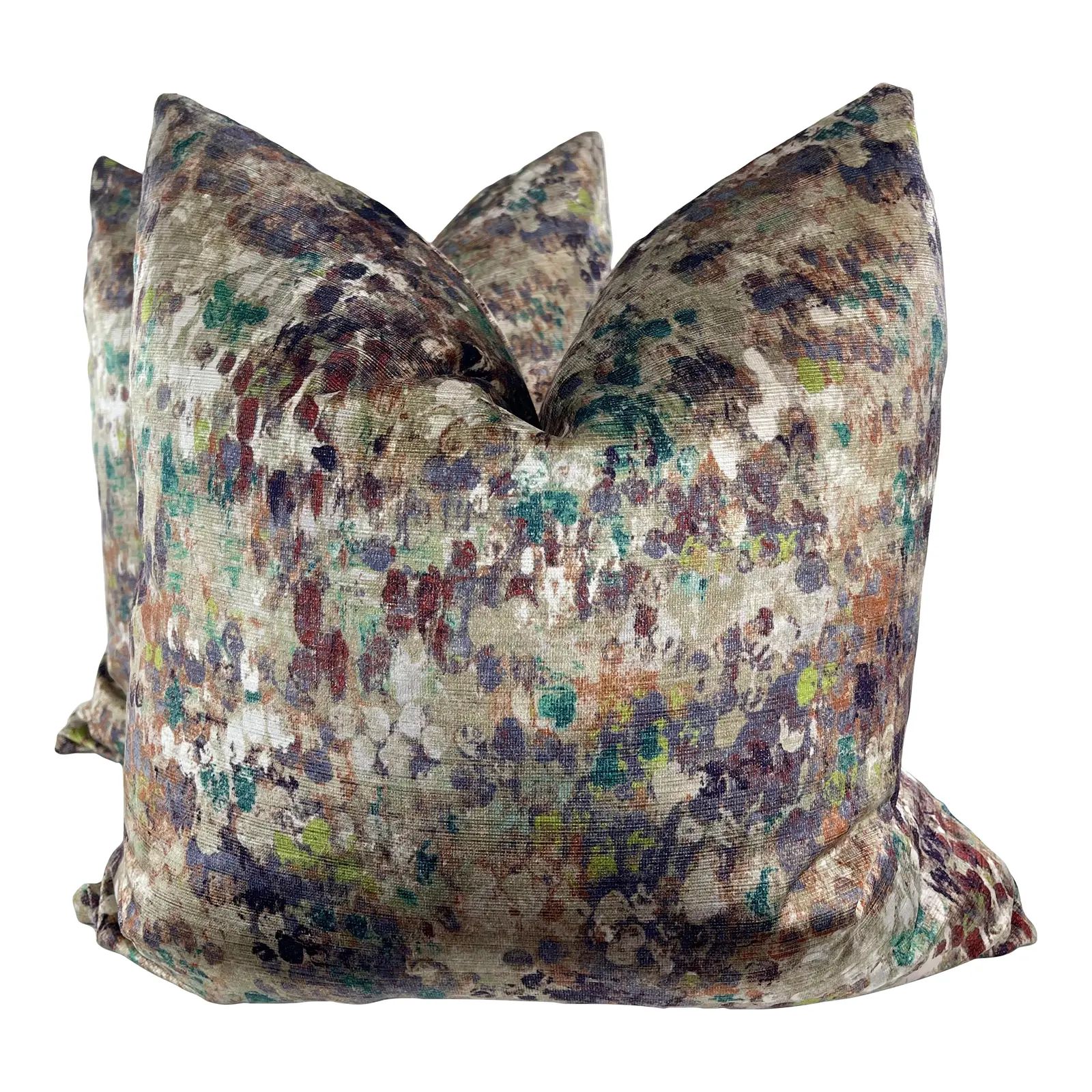 Kravet Couture "Painted Velvet" in Amethyst 22" Pillows-A Pair | Chairish