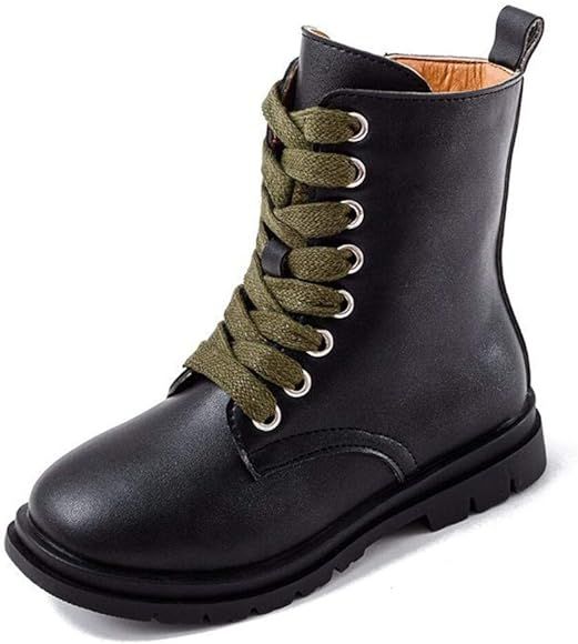 JGKDTX Boy's Girl's Waterproof Outdoor Combat Lace-Up Side Zipper Mid Calf Boots Winter Hiking Sh... | Amazon (US)