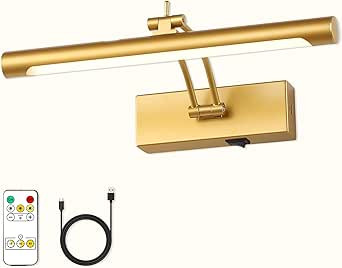 7Degobii Battery Operated Picture Light with Remote,Wireless Gallery Lights Gold 12in Rechargeabl... | Amazon (US)