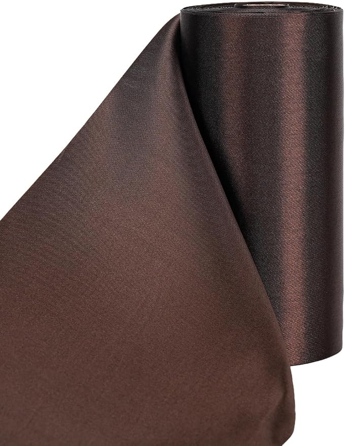Brown Satin Ribbon 6 Inch, 27 Yards/roll Solid Wide Ribbon for Father's Day Decor Chair Sashes Cu... | Amazon (US)
