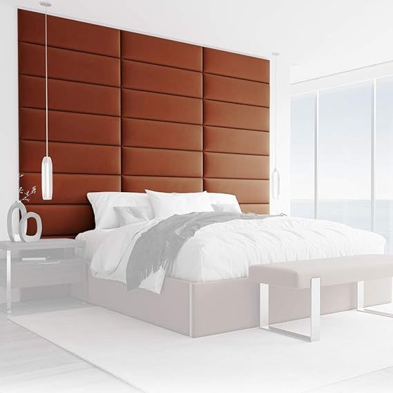 VANT Upholstered Headboards - Accent Wall Panels - Velvet Rust - Queen/Full - Set of 4 Panels (Ea... | Amazon (US)