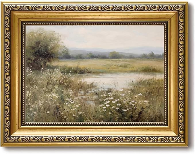 Vintage Gold Framed Wall Art Landscape Wall Decor Botanical Canvas Art Floral Pictures Watercolor... | Amazon (US)