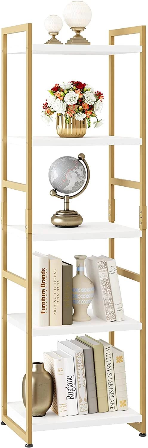 Homfa Corner Shelf, 5-Tier Ladder Bookshelf, Free Standing Plant Flower Stand, Bathroom Storage T... | Walmart (US)