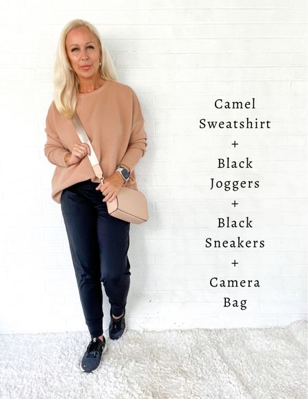 Styling Black Amazon Joggers: pair with a camel sweatshirt for a chic casual fall outfit  

#LTKfindsunder50 #LTKover40 #LTKstyletip