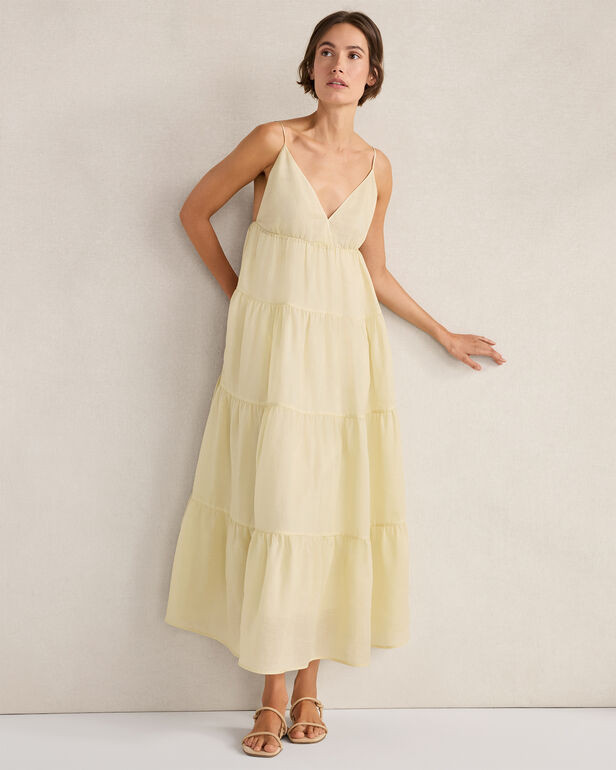 Ramie Blend Tiered Maxi Dress | Haven Well Within