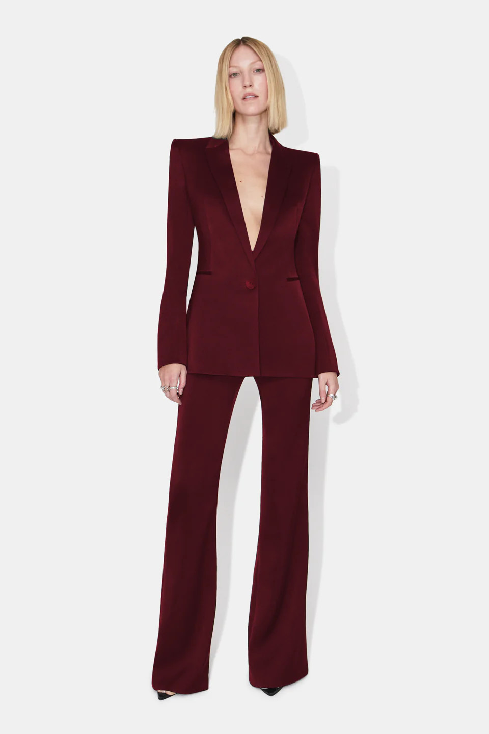Sculpted Blazer - Blood Red | Galvan London