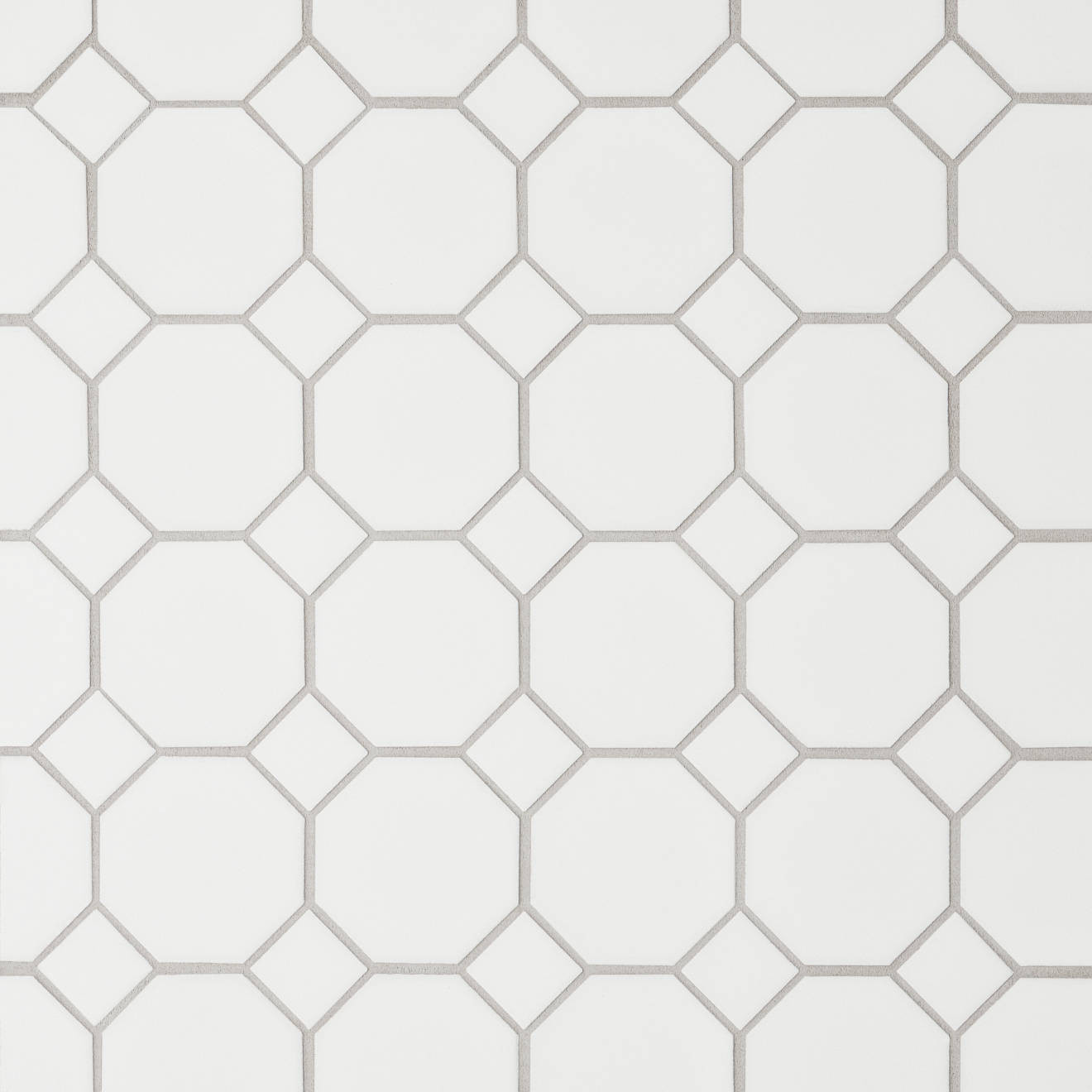 Le Cafe 2" x 2" Octagon Matte Porcelain Mosaic Tile in White | Bedrosians Tile and Stone