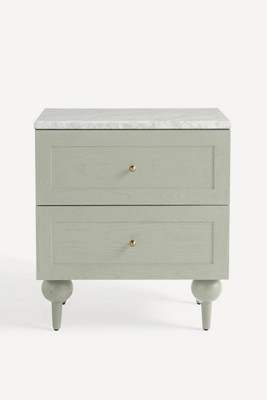 Fern Marble Top Two-Drawer Nightstand | Anthropologie (US)