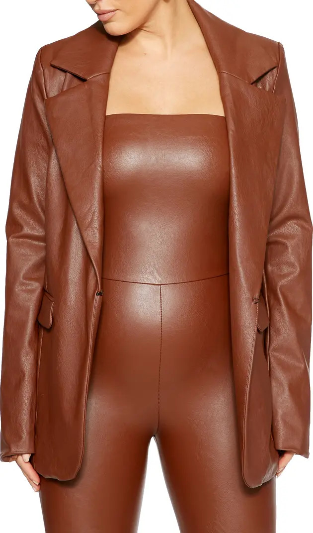 Naked Wardrobe Faux Leather Blazer | Nordstrom | Nordstrom