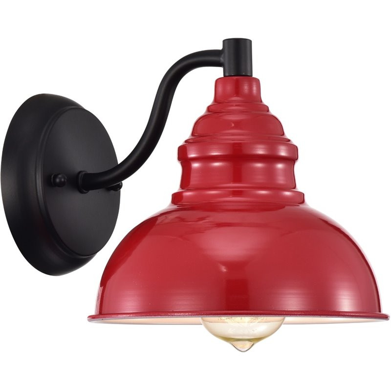 CHLOE Ironclad Industrial 1 Light Matte Black Indoor Wall Sconce 8" Wide | Walmart (US)