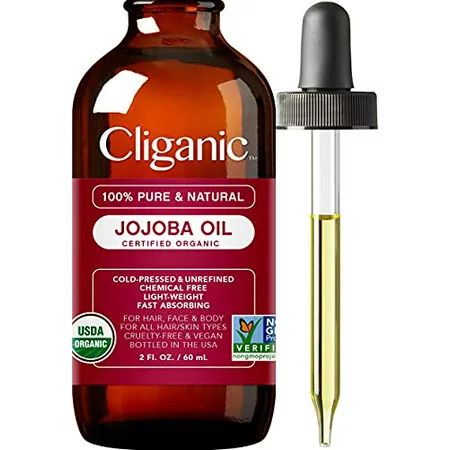 Cliganic USDA Organic Jojoba Oil 100% Pure (2oz) | Natural Cold Pressed Unrefined Hexane Free Oil fo | Walmart (US)