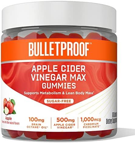 Bulletproof Apple Cider Vinegar Max Sugar-Free Gummies, 60 Count, Keto Supplement for Cravings | Amazon (US)