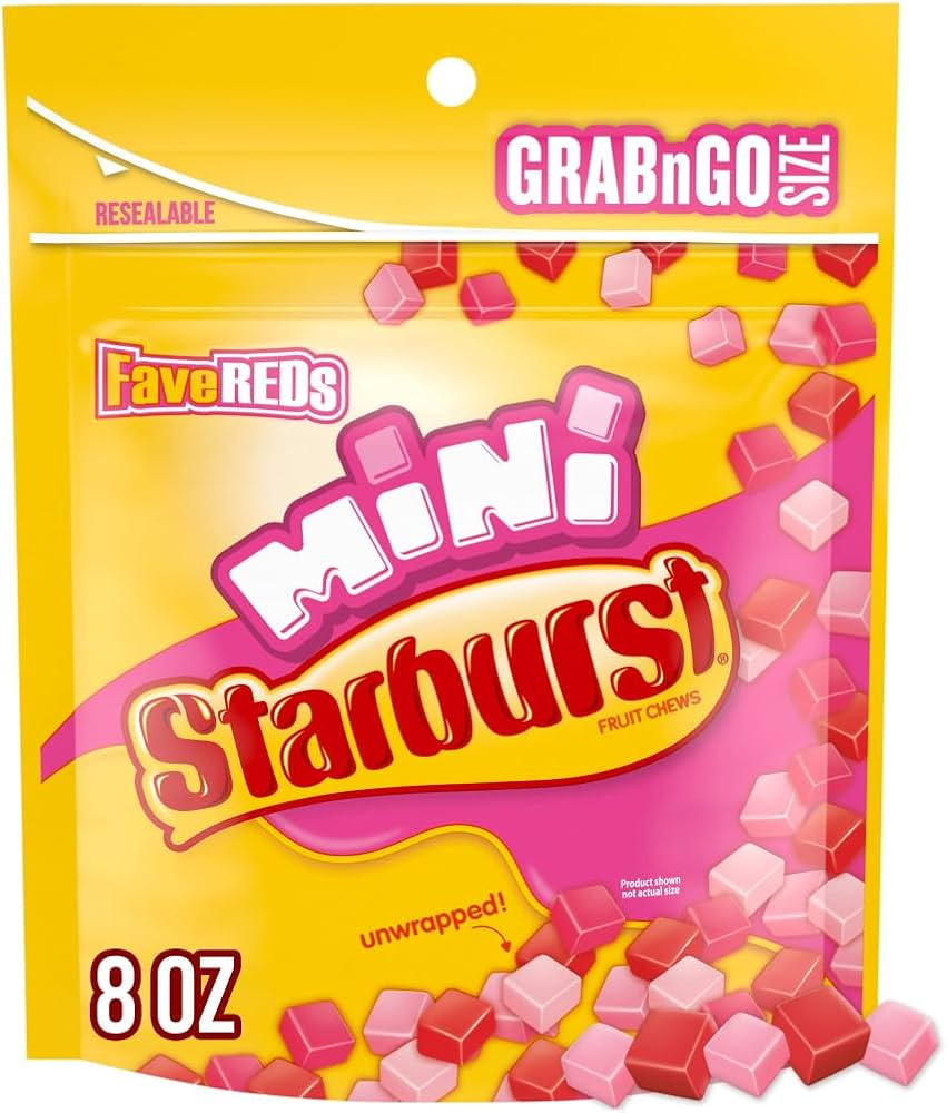 STARBURST MINIS FaveReds Pink & Red Valentines Day Gifts Chewy Valentine's Day Candy, GrabNGo, 8 ... | Amazon (US)