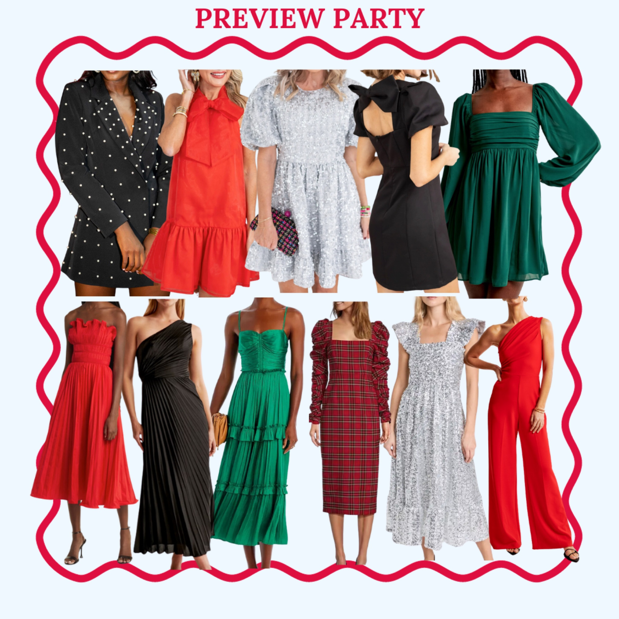 Holiday party dresses ! If you’re going to the Junior League of Tyler Mistletoe & Magic preview party - any of these dresses would be perfect for the event! ❤️ #holidayparty #greendress #reddress #partydress #sequindress 

#LTKHoliday