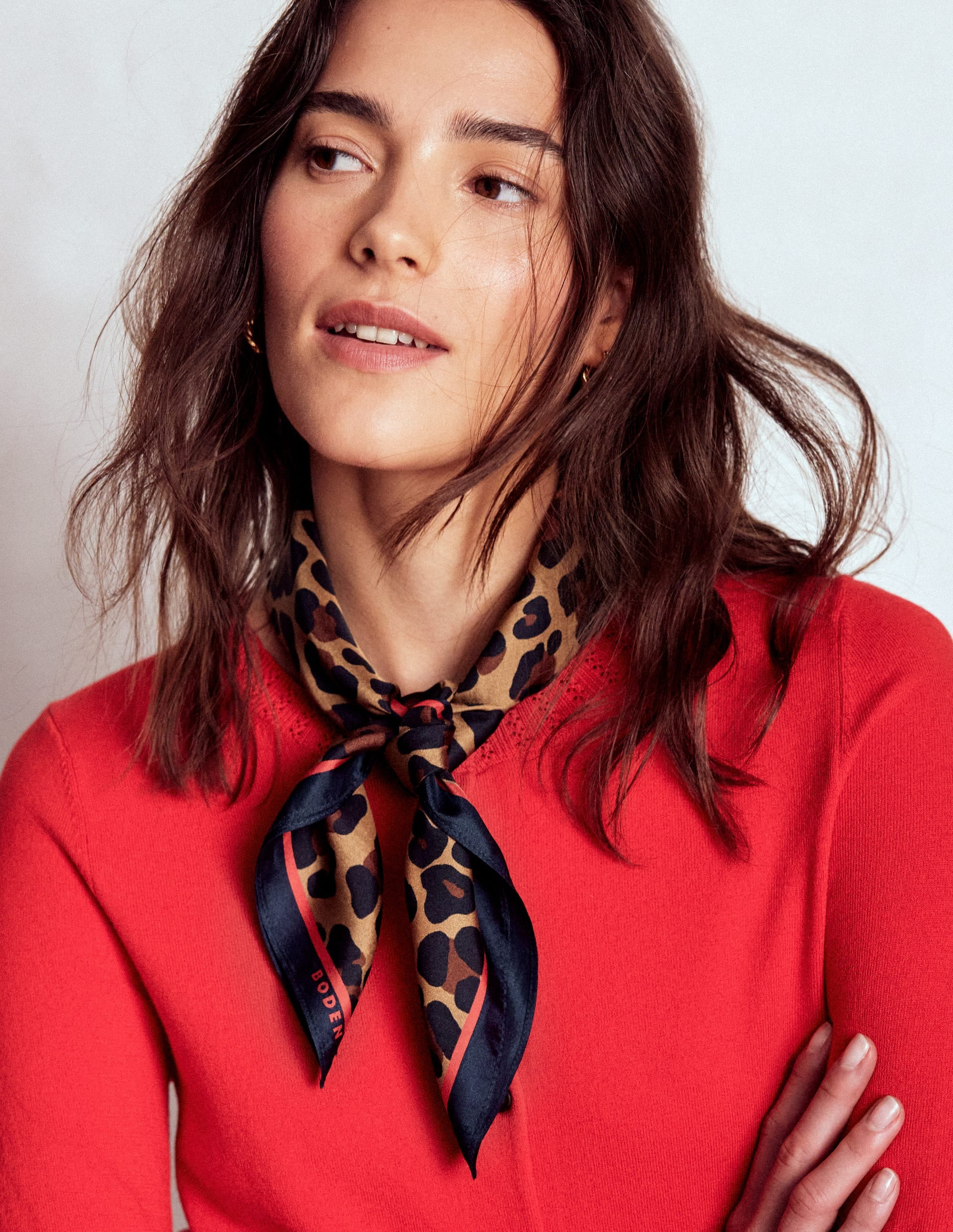 Silk Square Scarf-Multi, Cheetah Pop | Boden UK