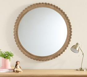 Round Wood Wavy Trim Mirror (30") | Pottery Barn Kids