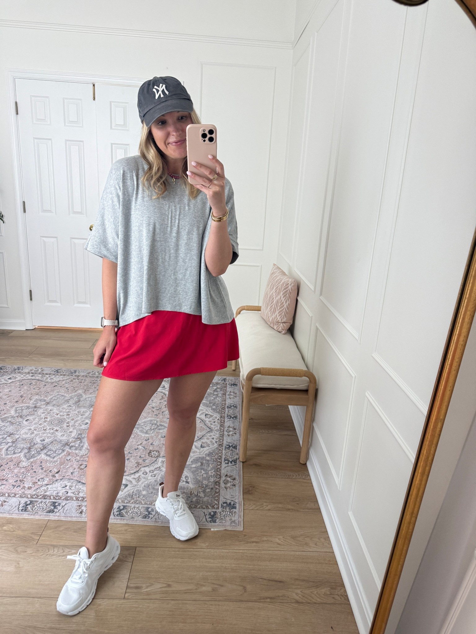 Casual summer outfit - sports mom - wearing a med top and large skort 

#LTKActive #LTKMidsize #LTKmomlife