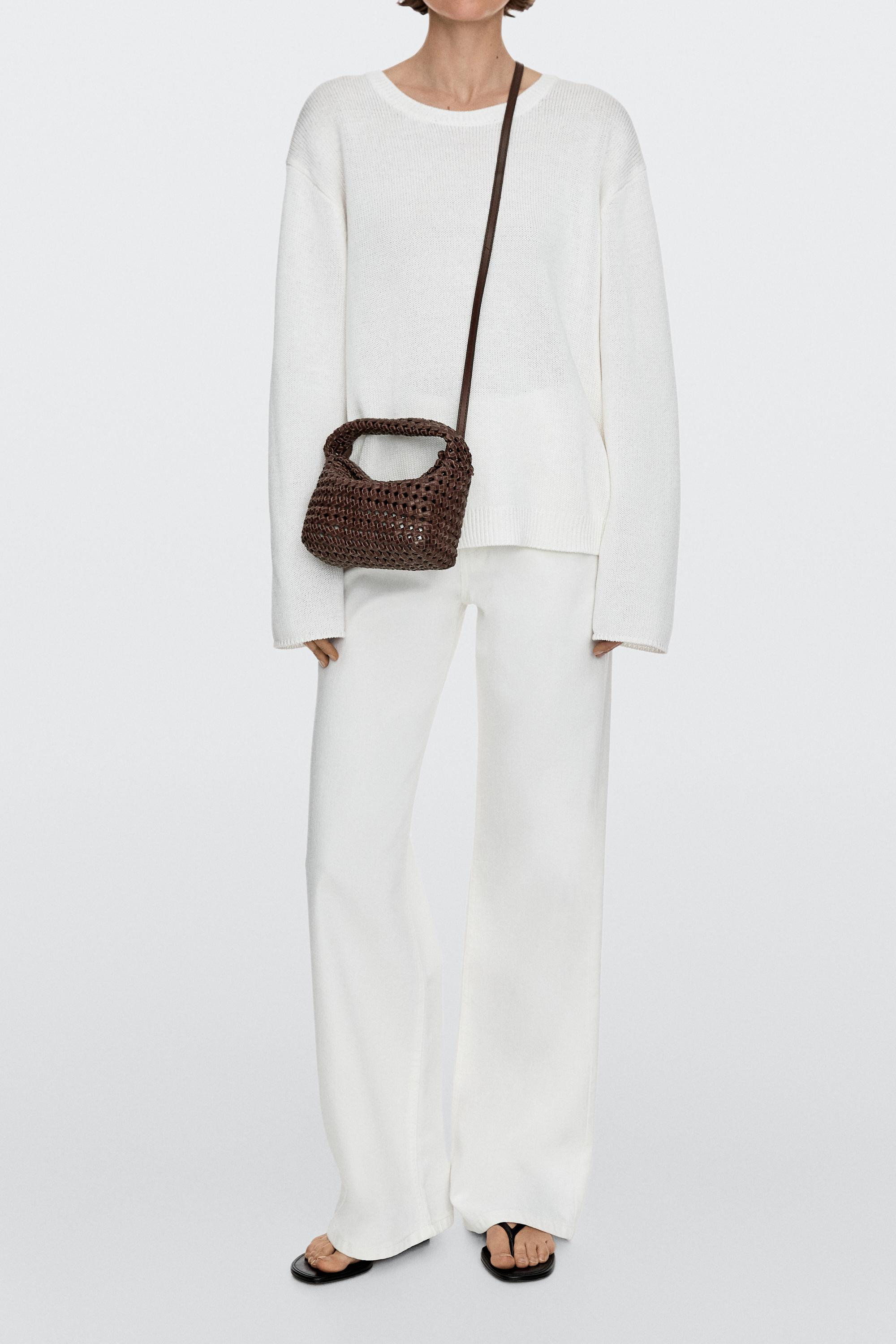 Mini sac en cuir tress\u00e9 \u00b7 Bordeaux, Bleu Pastel, Vanille \u00b7 V\u00eatement Ext\u00e9... | Massimo Dutti FR