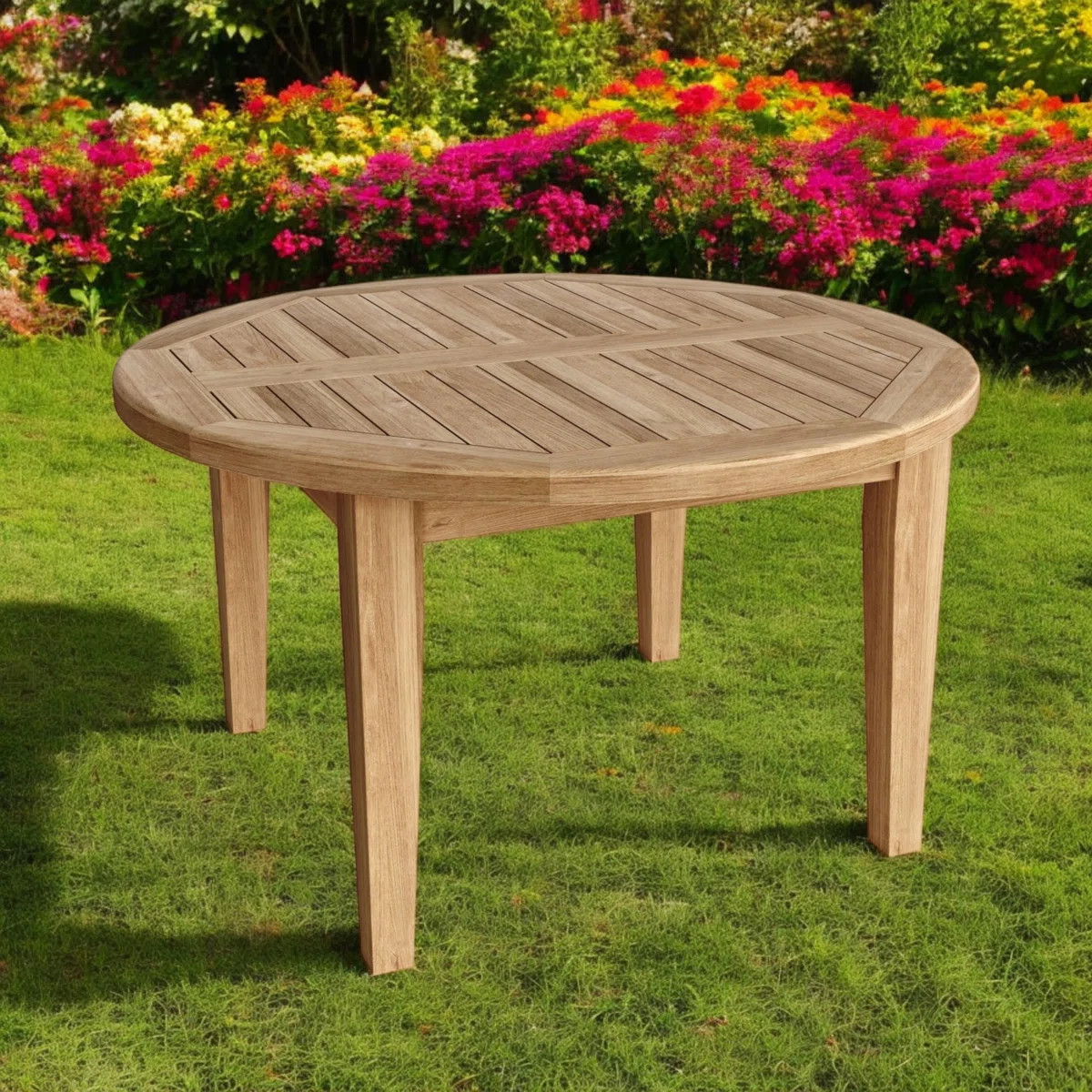 35" Natural Rounded Solid Wood Outdoor Coffee Table | Wayfair North America