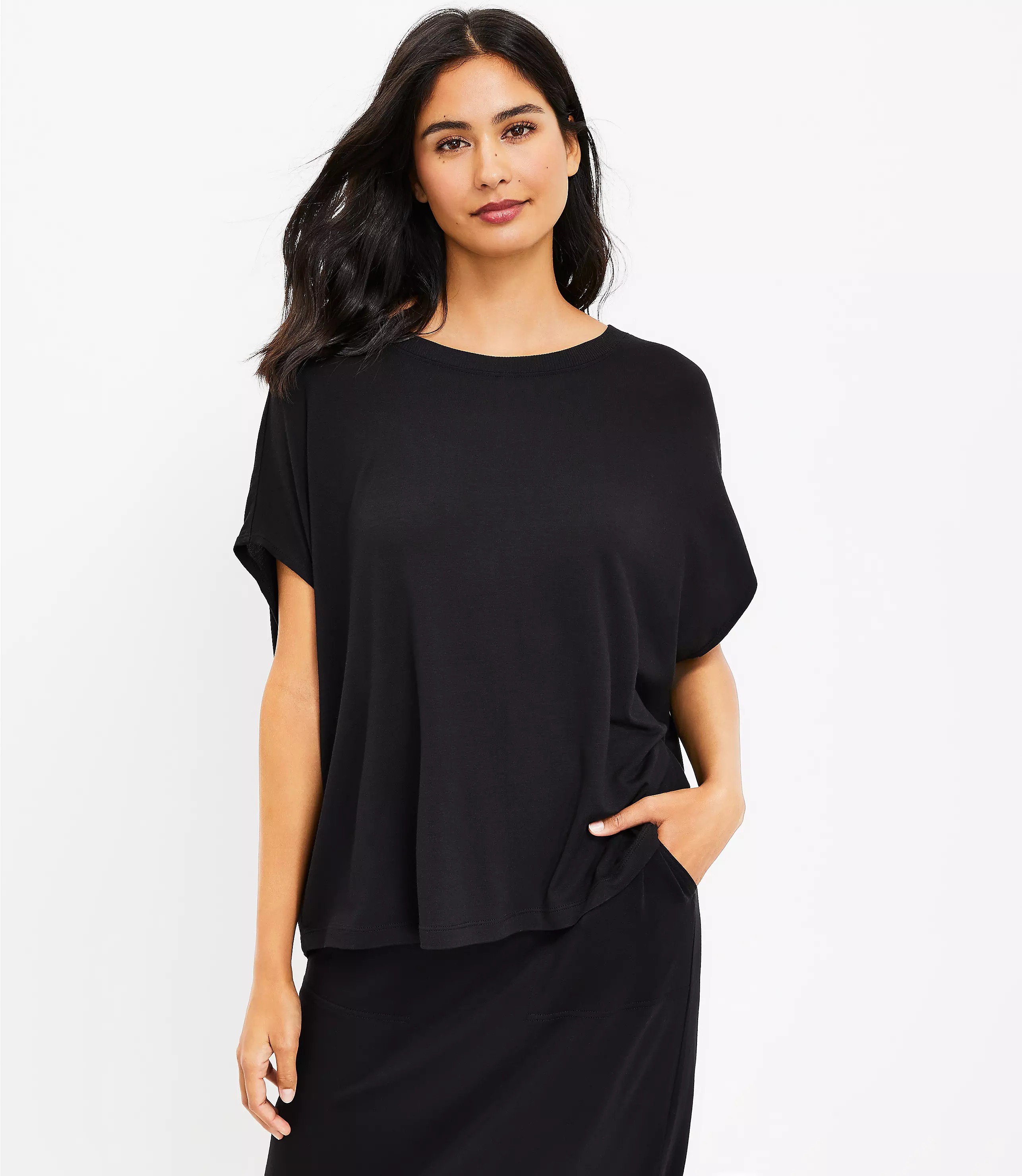 Lou & Grey Signaturesoft Jersey Drop Shoulder Top | LOFT