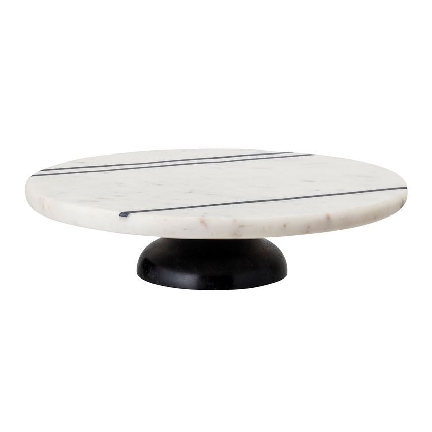 Marble Pedestal Tray with Wood Base | Megan Molten