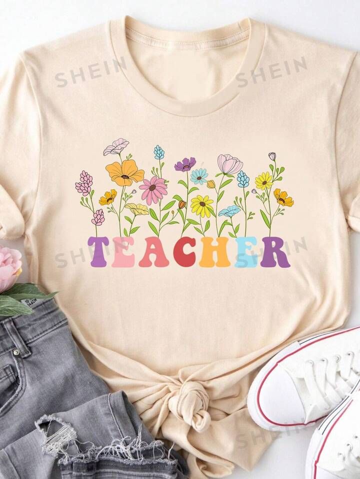 SHEIN Essnce Teachers Shirt, Back To School Educator Shirt, Perfect Gift For Educators, Teaching ... | SHEIN