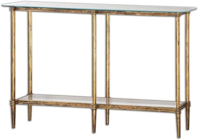 Uttermost Elenio Glass Console Table, Gold | Amazon (US)
