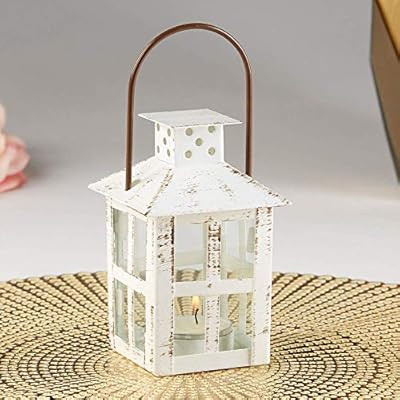 Kate Aspen 14110WT Vintage White Distressed Small Candle Lantern One Size | Amazon (CA)